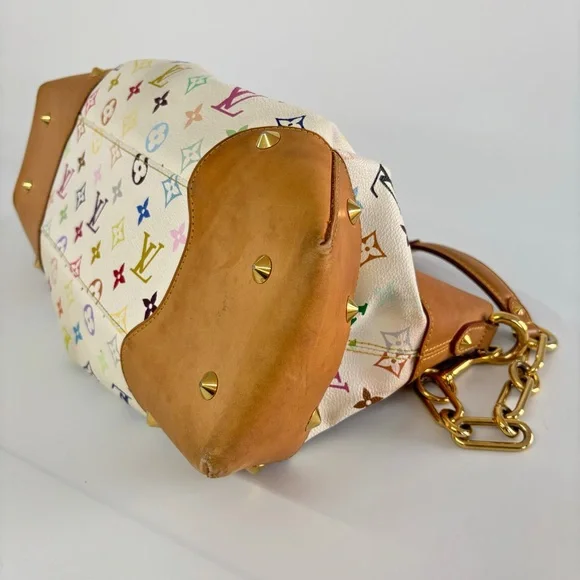 LOUIS VUITTON x TAKASHI MURAKAMI WHITE MULTICOLORE JUDY MM BAG - Picture 4 of 9